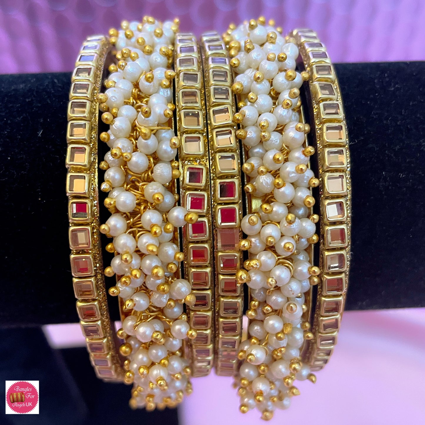 Pearl & Kundan Bangle Set