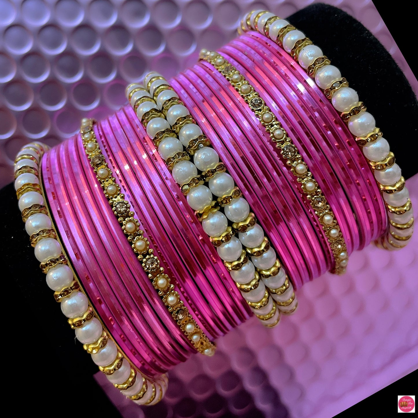 Various Colours Pearl Metal Bangle Sets