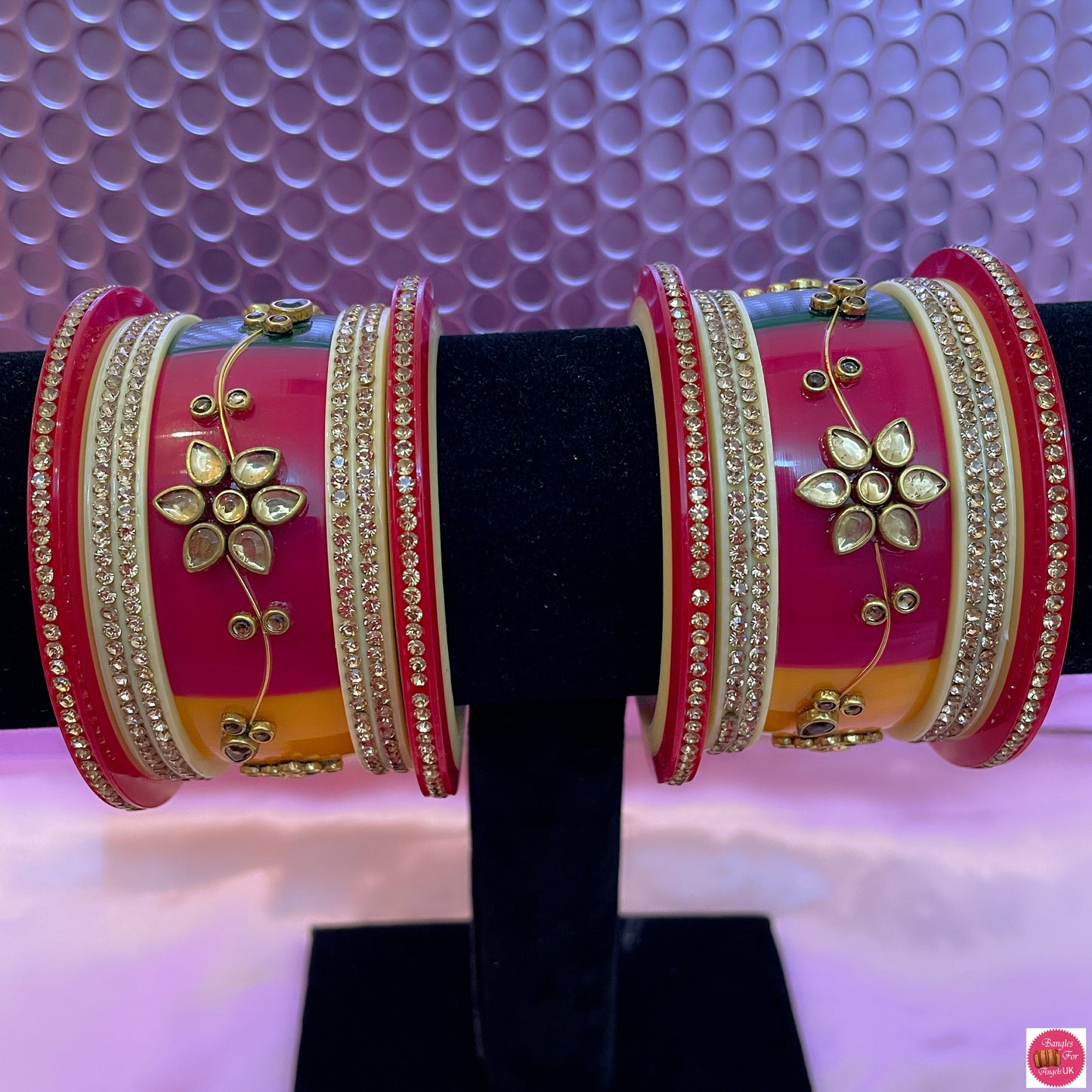 Multicoloured Kundan Chura Bangle Set