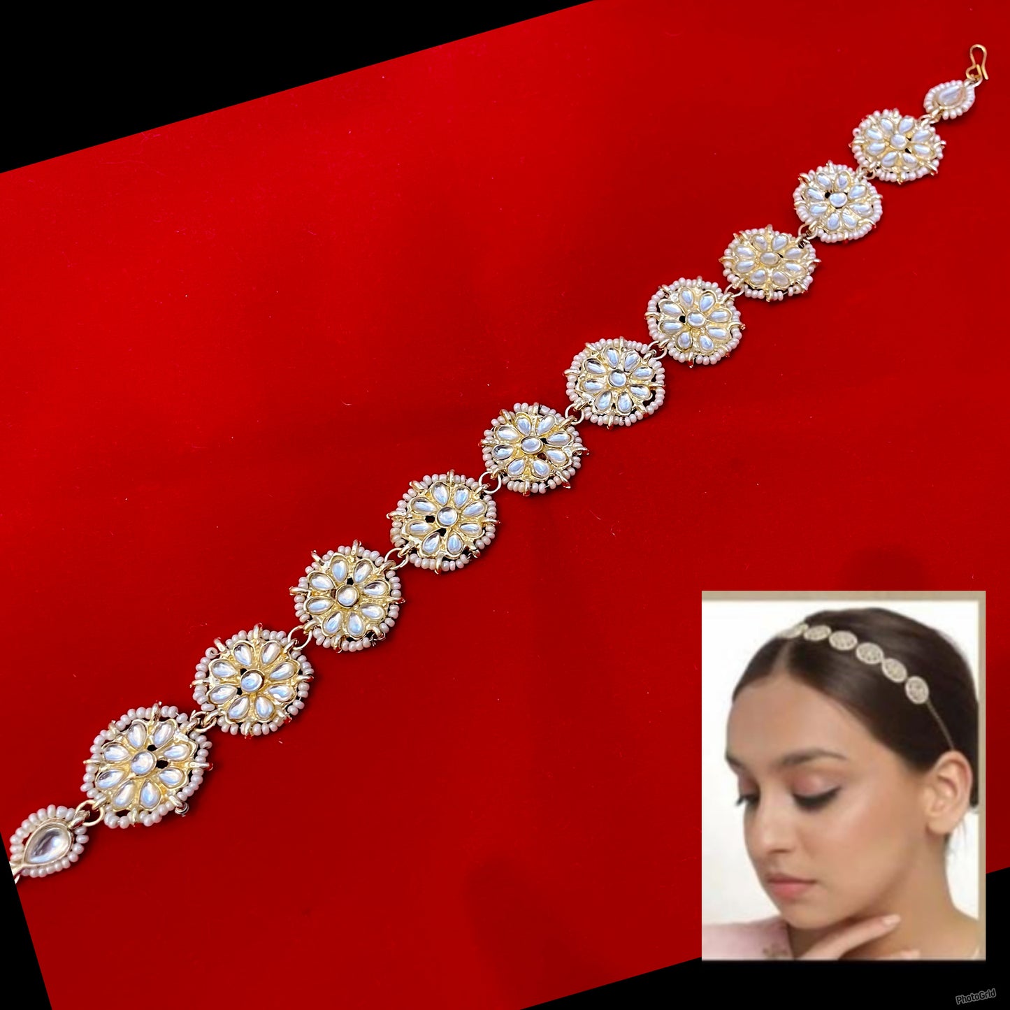 Kundan Pearl Sheeshful/Headband