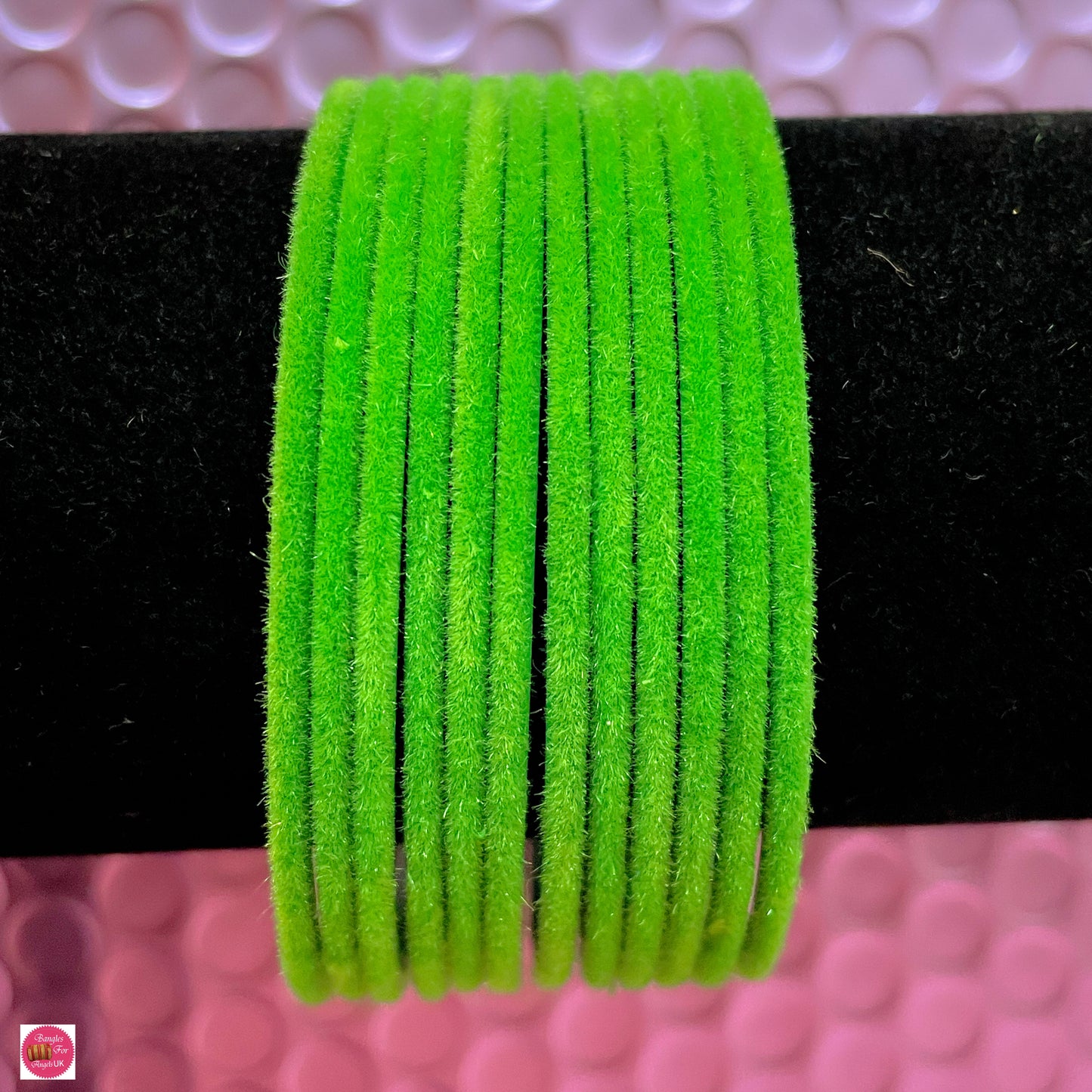 Parrot Green Velvet Bangles