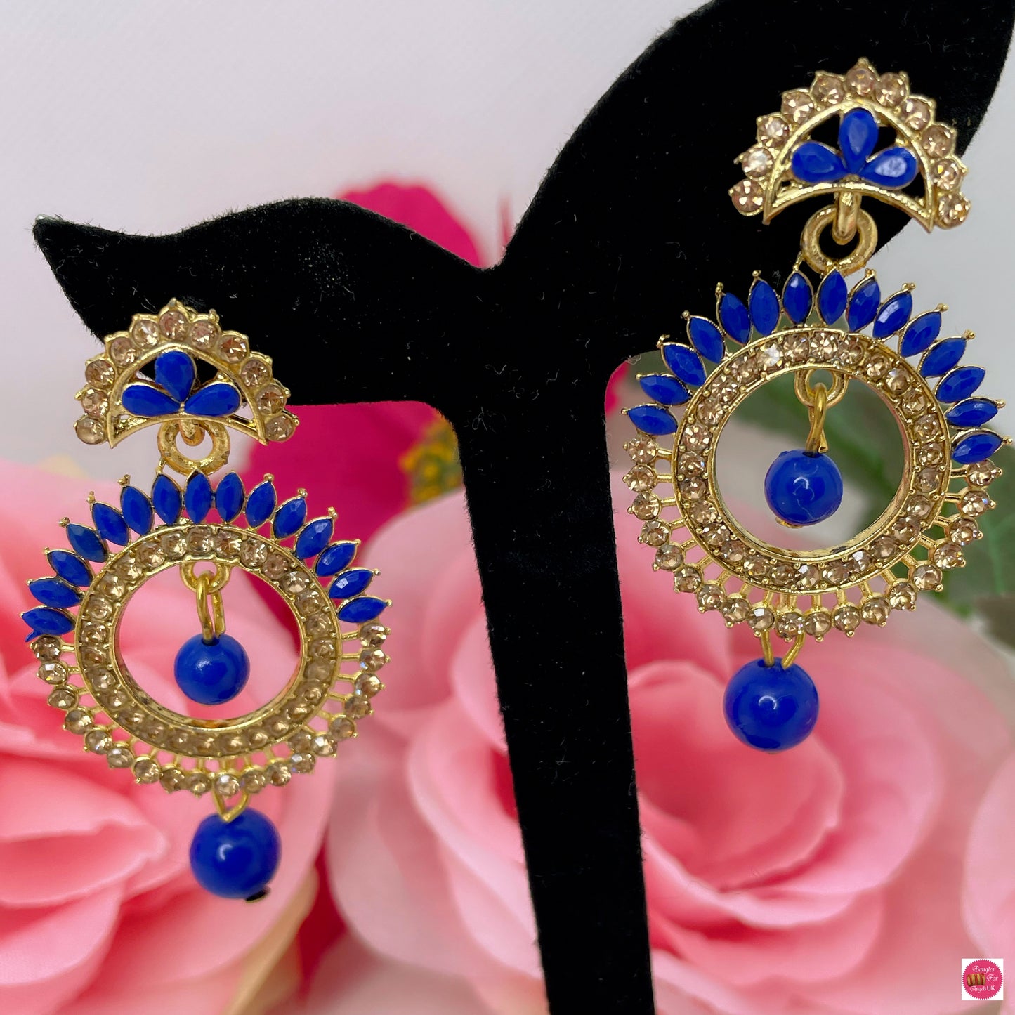 Madhuri Blue & Gold Earings