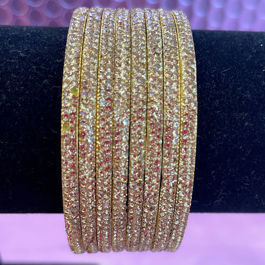 High End Gold Brass Metal Bangles Set