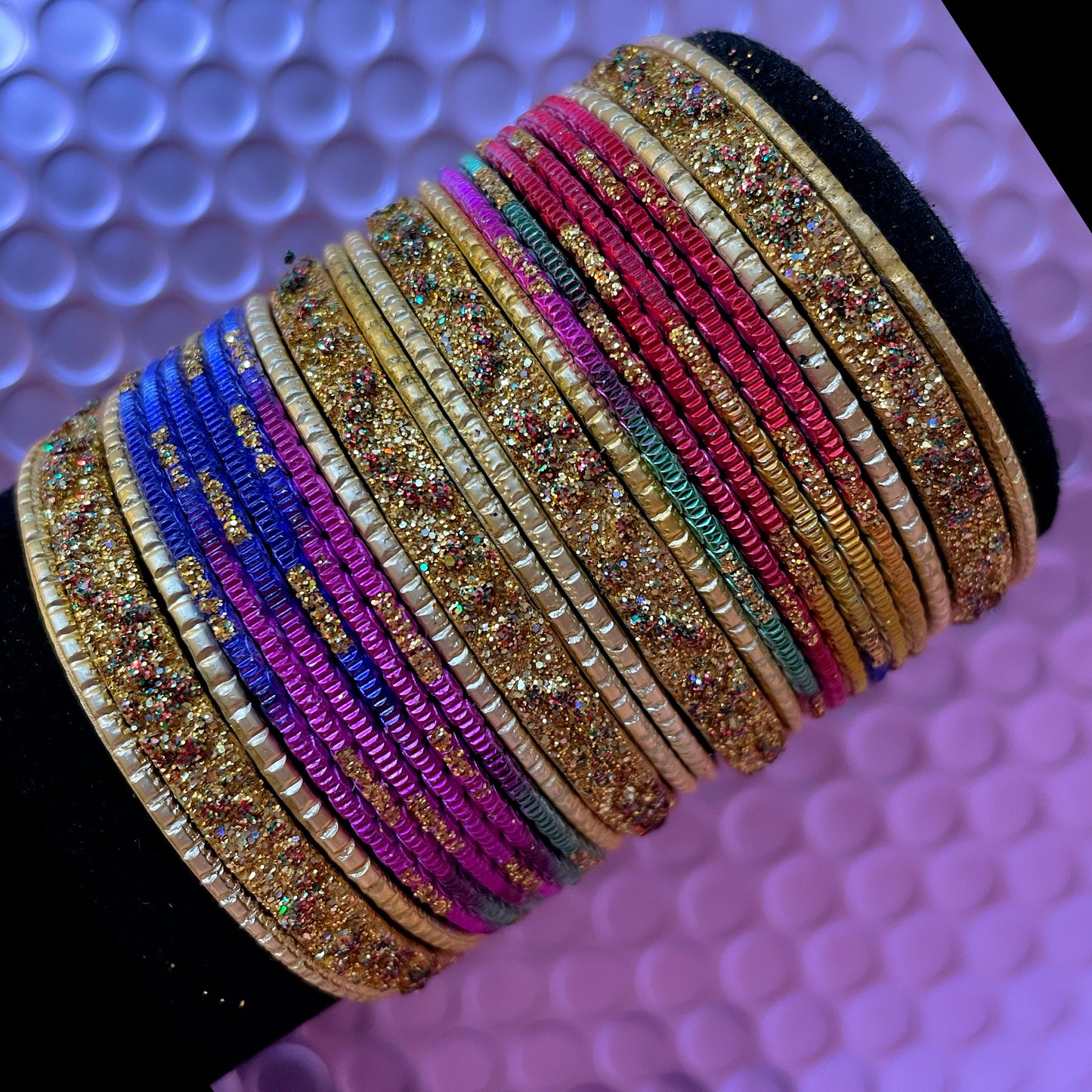 Multicoloured Metal Bangles Set